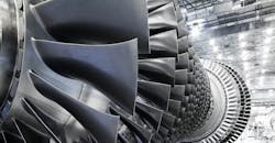 A General Electric industrial gas turbine. A General Electric industrial gas turbine.