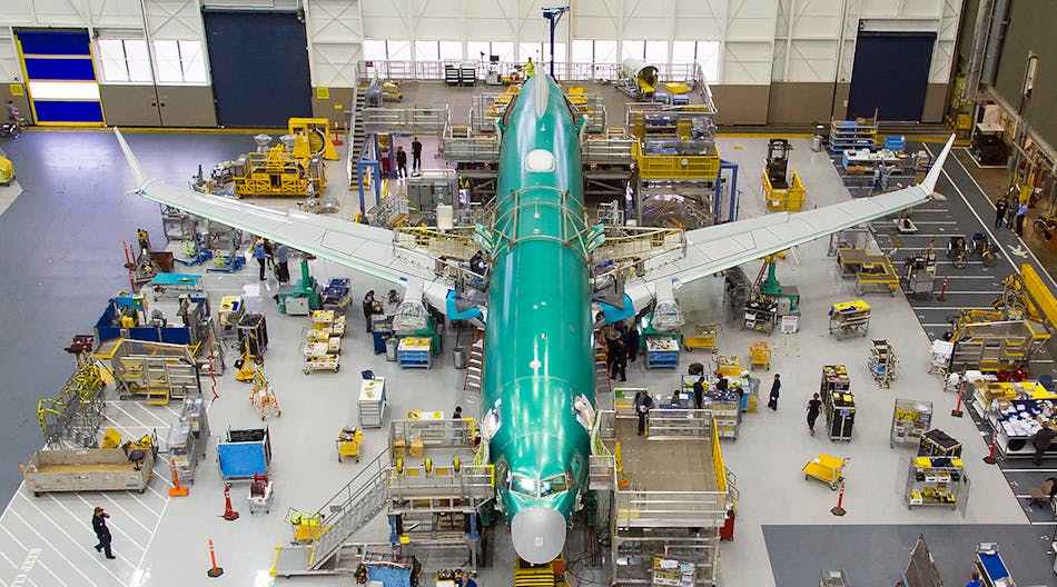 First 737 MAX completes assembly in Renton, Wash., 2015.