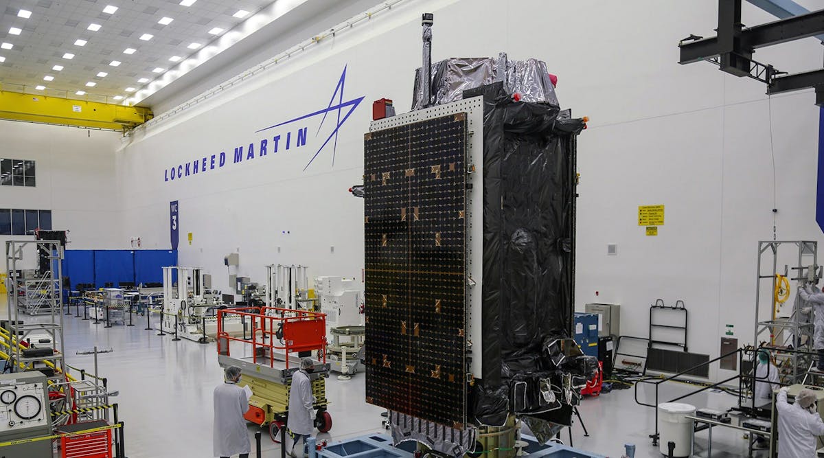 GPS III SV06 satellite, built by Lockheed Martin.