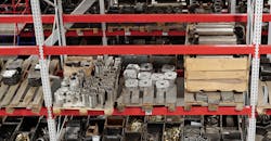 Spare parts in containers. Spare parts in containers.