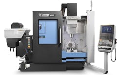 DN Solutions (formerly Doosan Machine Tools) introduced the DVF 4000, a smaller version of the company’s popular DVF family of vertical five-axis machining centers. DN Solutions (formerly Doosan Machine Tools) introduced the DVF 4000, a smaller version of the company’s popular DVF family of vertical five-axis machining centers.