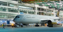 The first Boeing 787-10 Dreamliner built for Singapore Airlines leaves the Final Assembly operation in North Charleston, South Carolina. The first Boeing 787-10 Dreamliner built for Singapore Airlines leaves the Final Assembly operation in North Charleston, South Carolina.