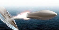 Lockheed Martin illustration of U.S. Conventional Prompt Strike (hypersonic) weapon capability with a U.S. guided missile destroyer. Lockheed Martin illustration of U.S. Conventional Prompt Strike (hypersonic) weapon capability with a U.S. guided missile destroyer.