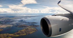 A Rolls-Royce XWB-97 engine in place on an Airbus A350-1000 widebody aircraft. A Rolls-Royce XWB-97 engine in place on an Airbus A350-1000 widebody aircraft.