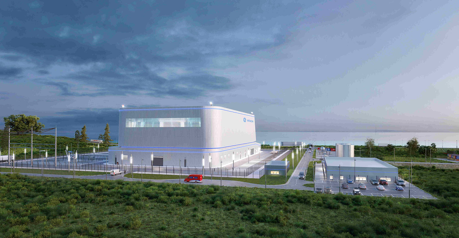 An illustration of GEH&rsquo;s BWRX-300 small modular reactor.