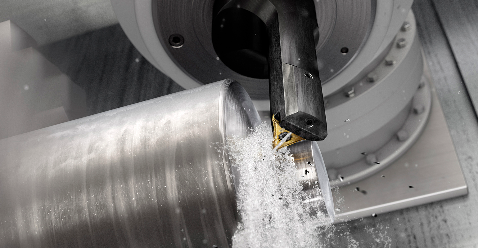 The Sandvik Coromant CoroPlex HDT Y-axis round insert in action.