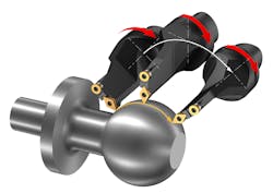 Y-axis turning is a 3-axis simultaneous turning method in which the tool rotates around its own center. The insert is positioned for machining in the Y-Z plane and the milling spindle axis interpolates during turning. As a result, a complex shape or a pocket can be machined with a single tool. Y-axis turning is a 3-axis simultaneous turning method in which the tool rotates around its own center. The insert is positioned for machining in the Y-Z plane and the milling spindle axis interpolates during turning. As a result, a complex shape or a pocket can be machined with a single tool.