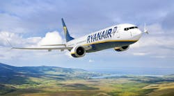 Boeing 737 MAX 10 illustration, in Ryanair livery.