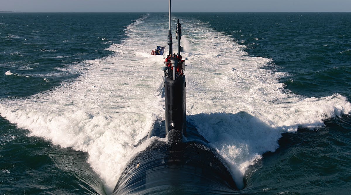 USN fast-attack Virginia-class nuclear submarine.