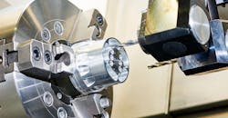 CNC machining center, with cutting insert. CNC machining center, with cutting insert.