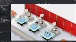 Hypertherm Associates’ Robotmaster 2024 offline programming software for programming multiple robots in a single work cell. Hypertherm Associates’ Robotmaster 2024 offline programming software for programming multiple robots in a single work cell.