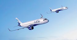 Airbus A320 aircraft, IndiGo livery. Airbus A320 aircraft, IndiGo livery.