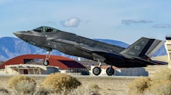 The first flight of an F-35 in the Technology Refresh 3 (TR-3) configuration, at Edwards Air Force Base, California, on January 6, 2023.