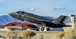 The first flight of an F-35 in the Technology Refresh 3 (TR-3) configuration, at Edwards Air Force Base, California, on January 6, 2023. The first flight of an F-35 in the Technology Refresh 3 (TR-3) configuration, at Edwards Air Force Base, California, on January 6, 2023.