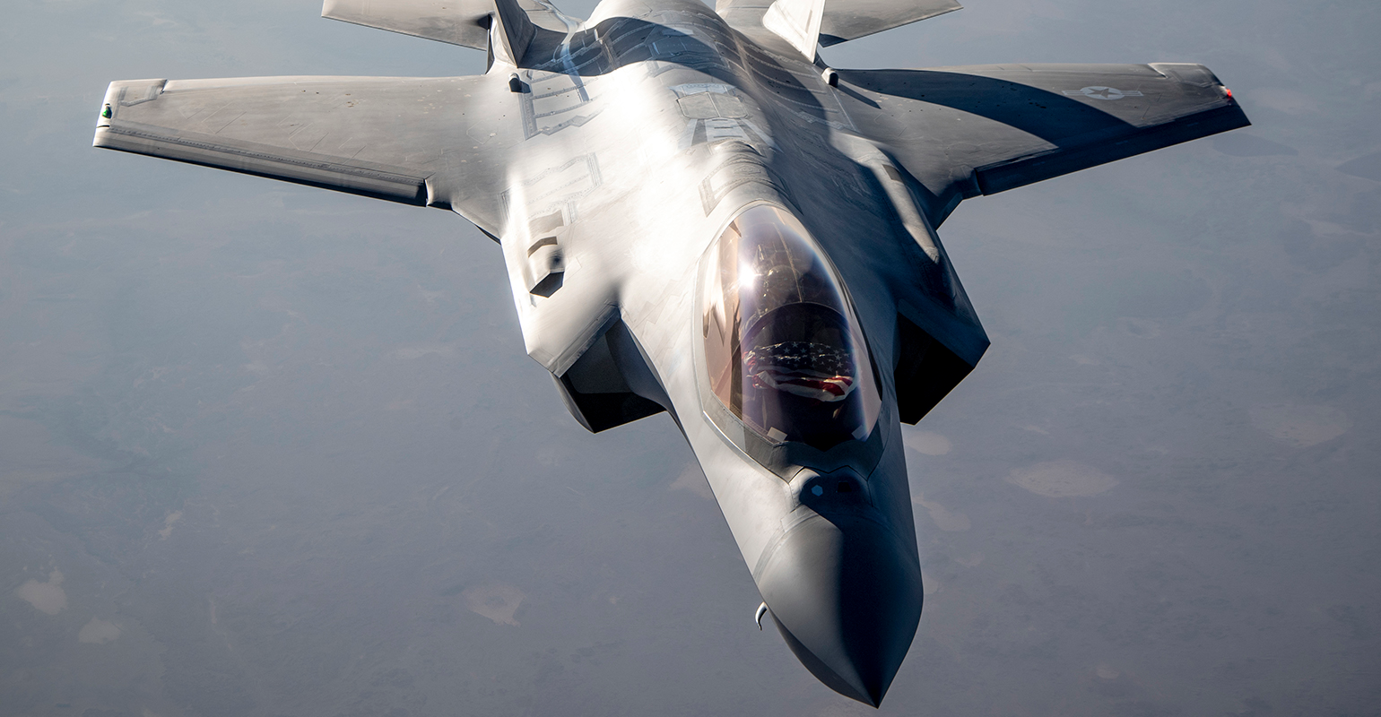 A U.S. Air Force F-35A Lightning II flies over Israel in support of exercise Enduring Lightning III, Oct. 12, 2020. The United States and Israeli air forces train to maintain a ready posture to deter against regional aggression while forging strategic partnerships across the U.S. Central Command and U.S. European Command areas of responsibility.