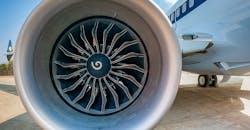 Close-up view of Boeing 737 MAX-8 LEAP-1B engine. Close-up view of Boeing 737 MAX-8 LEAP-1B engine.