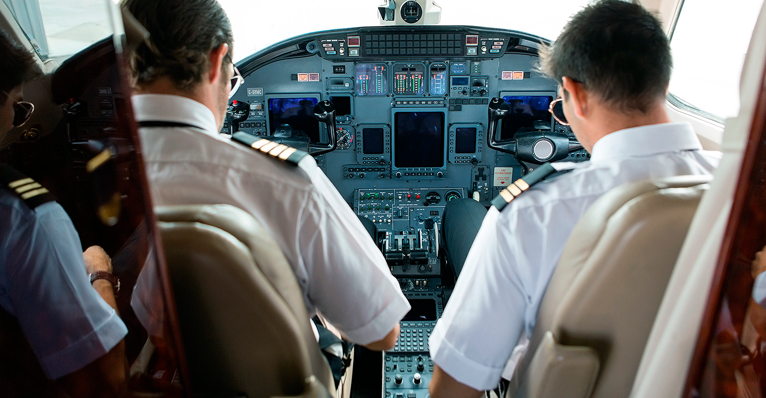 Commercial aircraft pilot and co-pilot.