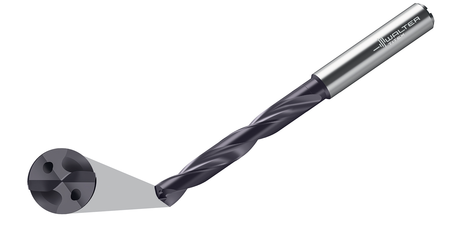 The Walter X&centerdot;treme Evo Plus DC180 Supreme solid-carbide drill maximizes productivity due to Krato&centerdot;tec coating technology.
