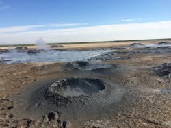 Thermal mud pits at Controlled Thermal Resources’ project site at the Salton Sea, in California. The Hell’s Kitchen project will recover lithium from geothermal brines, using renewable energy and steam to produce battery-grade lithium. Thermal mud pits at Controlled Thermal Resources’ project site at the Salton Sea, in California. The Hell’s Kitchen project will recover lithium from geothermal brines, using renewable energy and steam to produce battery-grade lithium.