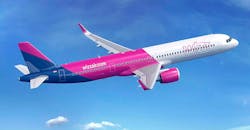 Airbus A321neo illustrated in Wizz Air livery. Airbus A321neo illustrated in Wizz Air livery.