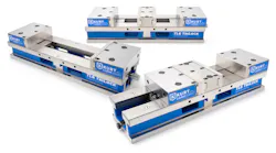 Kurt TL6CSP TriLock vise with CarveSmart jaws quickly changes between three vise styles.