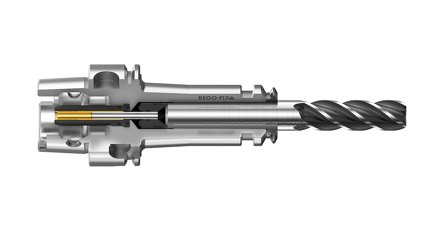 REGO-FIX powRgrip standard collet with MQL functionality.