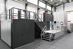 Features like the heavy-duty HSK A63/80 tool taper with 21-kN clamping force and an 80-tool magazine, plus kinematics that deliver a combination of speed, power, and flexibility, made the Starrag EcoSpeed F 1540 the right choice for Michigan’s 3-Dimensional Services Group. Features like the heavy-duty HSK A63/80 tool taper with 21-kN clamping force and an 80-tool magazine, plus kinematics that deliver a combination of speed, power, and flexibility, made the Starrag EcoSpeed F 1540 the right choice for Michigan’s 3-Dimensional Services Group.