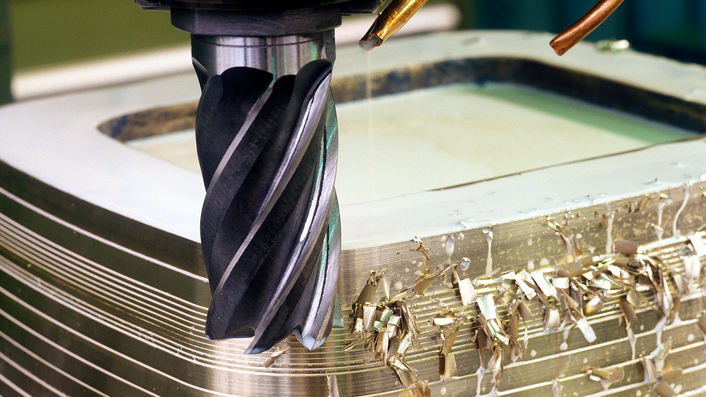 CNC lathing process.