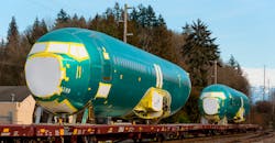Boeing 737 MAX aircraft fuselage shipment from Spirit AeroSystems. Boeing 737 MAX aircraft fuselage shipment from Spirit AeroSystems.