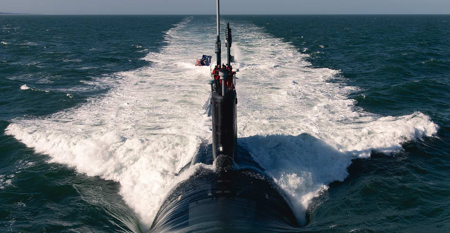 USN fast-attack Virginia-class nuclear submarine.
