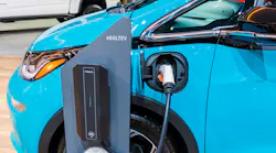 Charging a Chevrolet Bolt EV (display.)