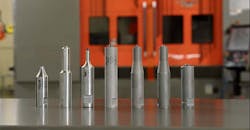 Mazak MegaStir-patented ultra-hard diamond tipped FSW pin tools deliver higher performance, longer tool life and superior weld quality. Mazak MegaStir-patented ultra-hard diamond tipped FSW pin tools deliver higher performance, longer tool life and superior weld quality.