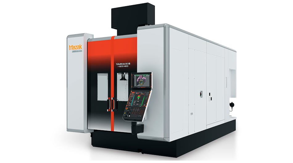 The Mazak VARIAXIS i-800 NEO vertical machining center.