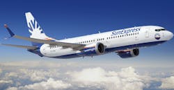 Boeing 737 MAX-8 jet in SunExpress livery. Boeing 737 MAX-8 jet in SunExpress livery.