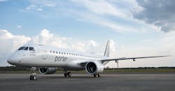 Porter Airlines’ Embraer E195-E2 passenger jet. Porter Airlines’ Embraer E195-E2 passenger jet.