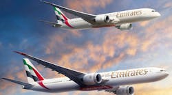 Boeing 777X and 787 in Emirates livery.