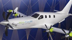 The EcoPulse hybrid-electric distributed propulsion aircraft.