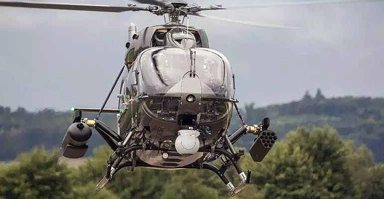 Airbus H145M twin-engine light helicopter.