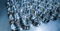 CNC-machined aerospace parts. CNC-machined aerospace parts.