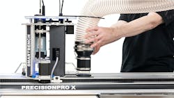 The SmartBench PrecisionPro X a large-format CNC router outfitted with the BigFoot production-ready dust shoe. The SmartBench PrecisionPro X a large-format CNC router outfitted with the BigFoot production-ready dust shoe.