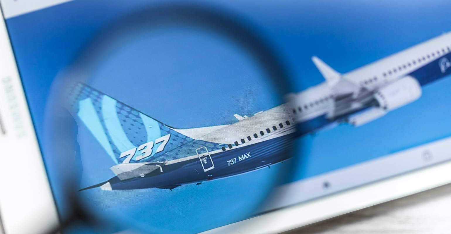 Close-up of Boeing 737 MAX 10.