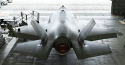 A U.S. Air Force F-35A Lightning II fighter jet assigned to the 356th Expeditionary Fighter Squadron undergoes routine maintenance in an aircraft hangar. A U.S. Air Force F-35A Lightning II fighter jet assigned to the 356th Expeditionary Fighter Squadron undergoes routine maintenance in an aircraft hangar.