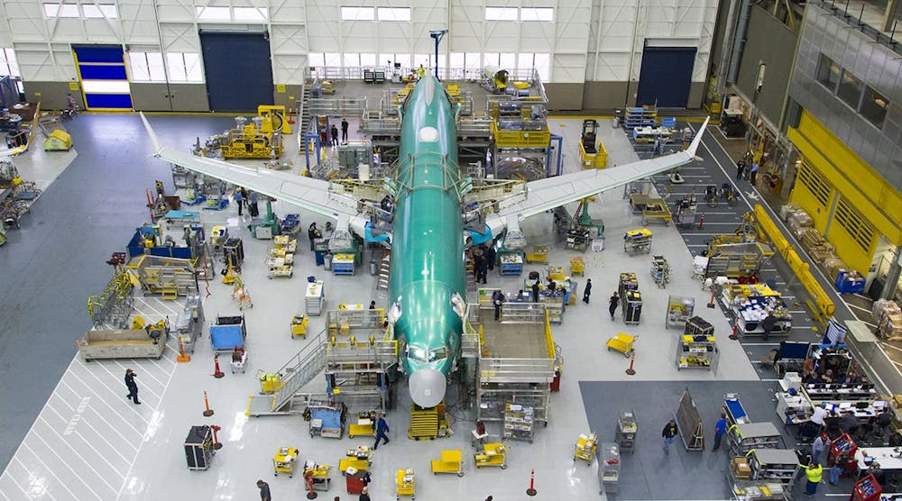 Boeing starts final assembly of the first 737 MAX, 2015.