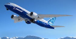 787 in new Boeing Blue livery. 787 in new Boeing Blue livery.