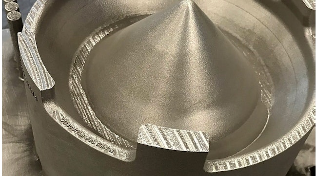 A cobalt-chrome sump cover for the F110 engine, produced on a GE Additive Concept Laser M2 machine is the first engine component designed for and produced by metal AM to be qualified by any U.S. Dept. of Defense entity.