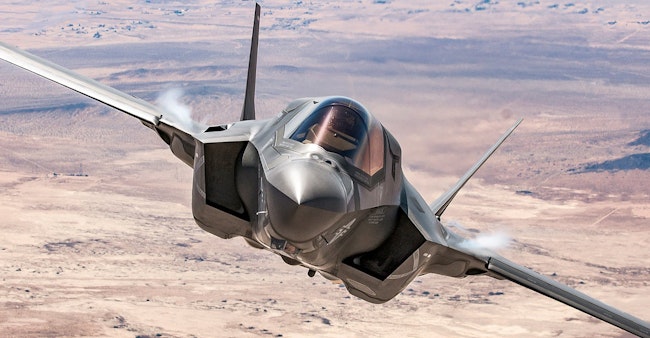 The Lockheed Martin F-35A Joint Strike Fighter.