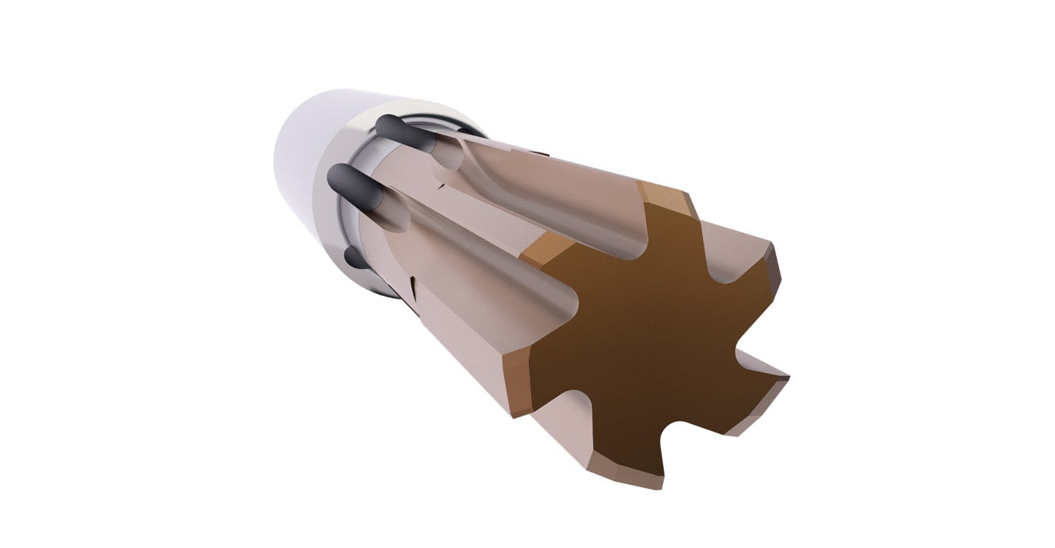 Seco Nanojet solid carbide reamers extend the performance of Seco Nanofix products with through-coolant outlets that stop chip jamming and enhance application stability. A stream of lubricant is delivered directly to the cut zone for optimal chip evacuation and tool life.