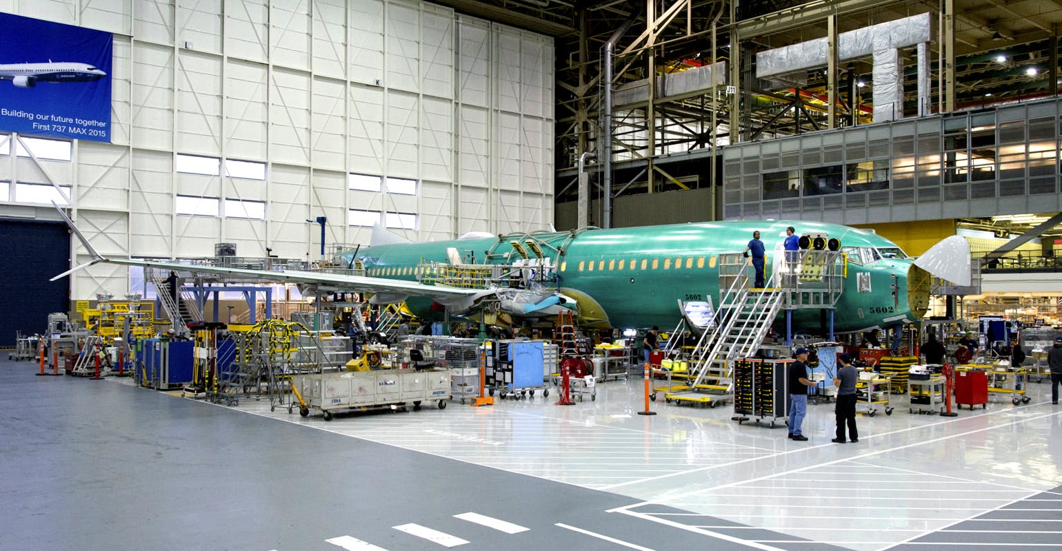 Boeing 737 MAX assembly at Renton, Wash.