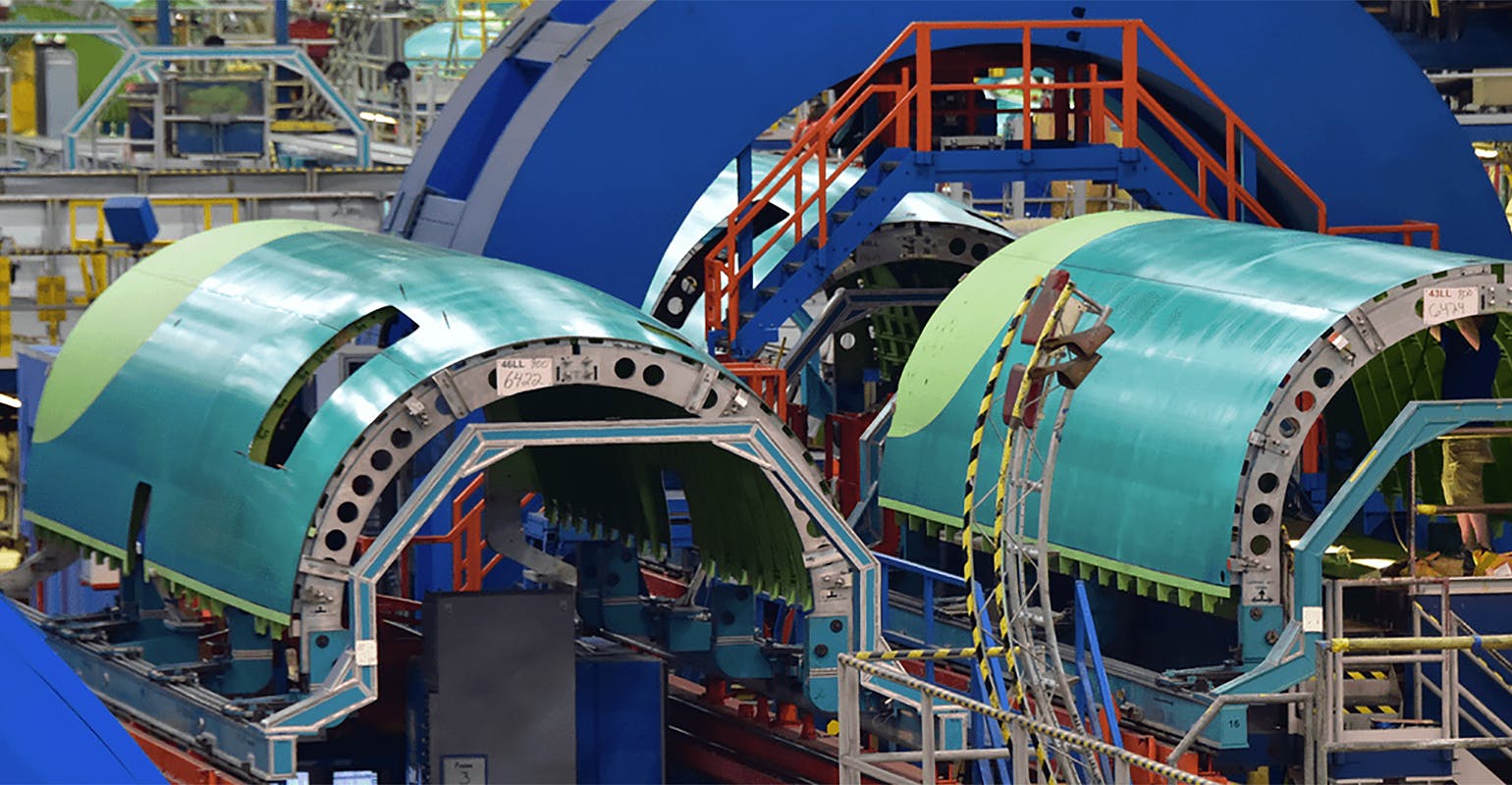 Fuselage assembly at Spirit AeroSystems, Wichita, Kan.