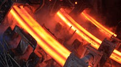 Continuous bloom casting for steel construction products.